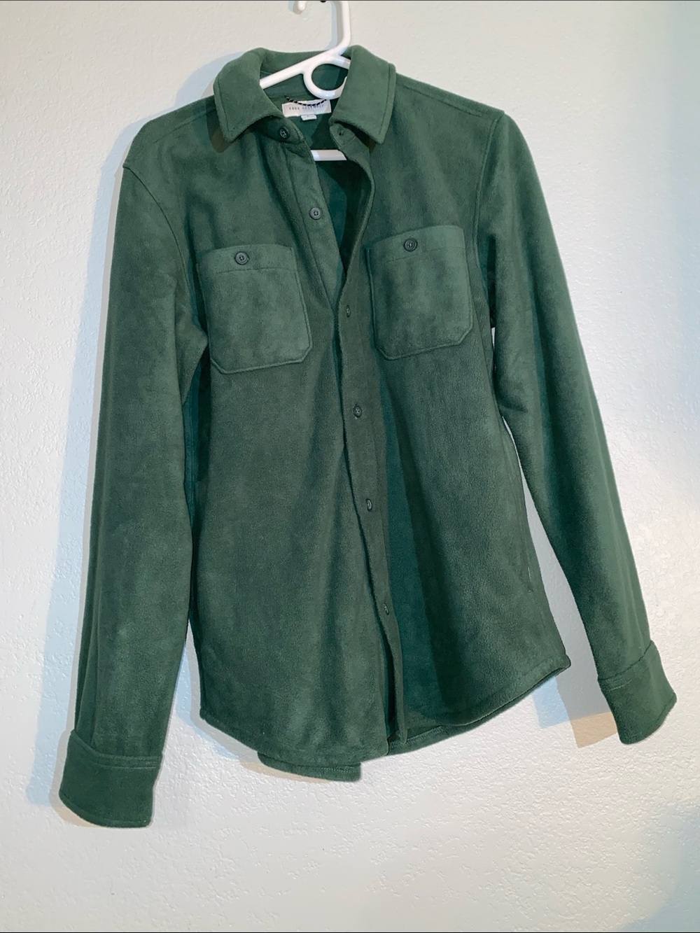 Women  Forest Green Button-Up Shirt Jacket top